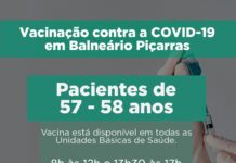 Secretaria Municipal de Saúde inicia vacinação de pessoas de 57 e 58 anos contra Covid-19