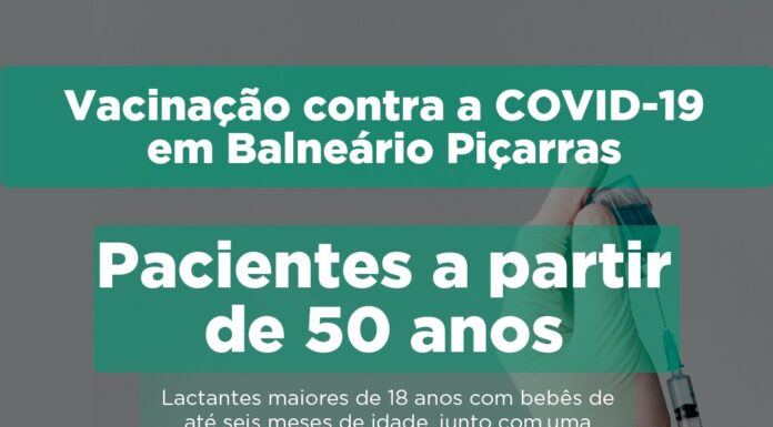 Secretaria Municipal da Saúde vacina população acima de 50 anos e lactantes