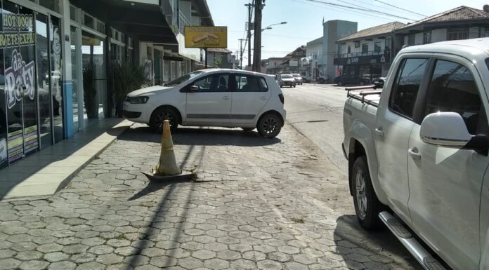 Estacionamento irregular vira prática comum na Avenida Eugênio Krause em Penha