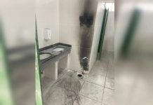 Adolescente vândalo atea fogo em banheiro de escola em Itajaí