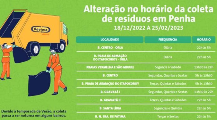 Recicle altera horário da coleta de resíduos sólidos a partir deste domingo (18)