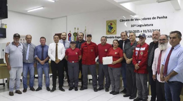 Vereadores de Penha aprovam moção para Bombeiros Voluntários e Fanfarra da Edith Prates Gonçalves