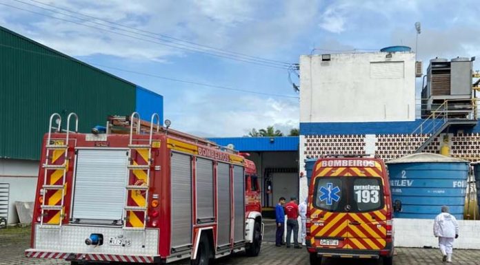 Vazamento de amônia na empresa Maré Mansa Pescados, em Itajuba, leva três pessoas para atendimento