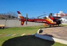 Jovem de SC é socorrido de helicóptero com 40% do corpo queimado