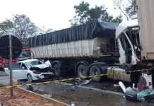 Uma pessoa fica gravemente ferida em colisão entre seis veículos na BR-470