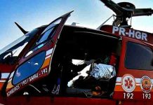 Lactante de 4 meses é socorrido por aeronave dos bombeiros militares em Ilhota