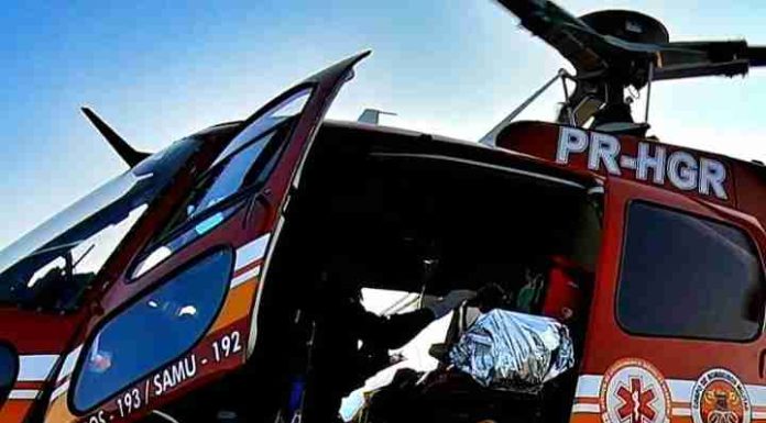 Lactante de 4 meses é socorrido por aeronave dos bombeiros militares em Ilhota