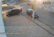Motorista leva um susto durante batida de carro no Bairro Itajuba em Barra Velha