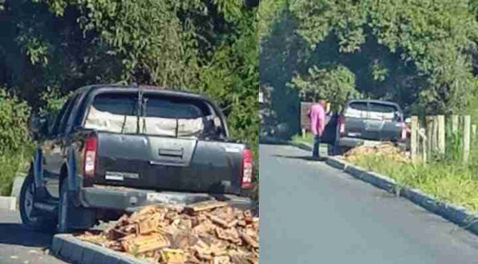 Moradora flagra homem jogando lixo em via pública no Bairro Santa Lídia em Penha