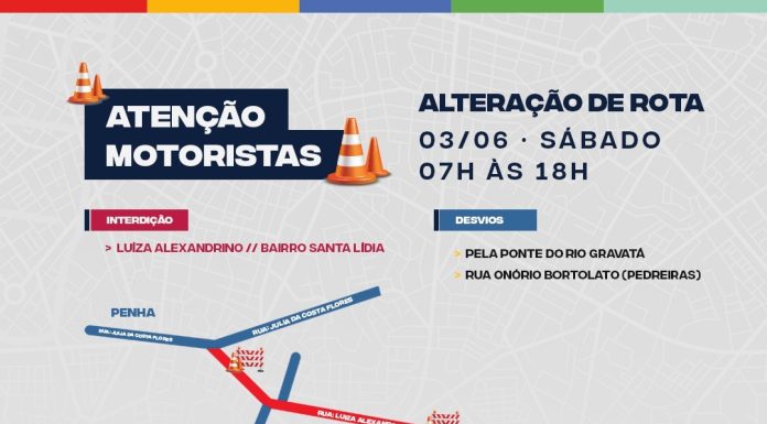 Rua de Santa Lídia segue fechada e trânsito tem desvio até às 18h