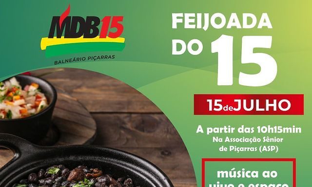 MDB de Balneário Piçarras promove feijoada neste sábado, dia 15
