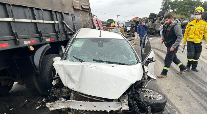 Uma pessoa fica ferida no acidente na BR-280 em Araquari