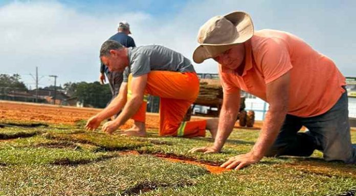 Campo Municipal Quinca Ludo ganha novo gramado e revitalização avança pra etapa final