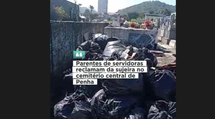 Parentes de servidora reclamam da sujeira no cemitério central de Penha