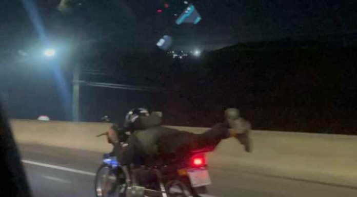 Motoqueiro foi flagrado realizando manobras perigosas no km 98 da BR-101 em Balneário Piçarras