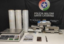Polícia de Navegantes prende traficantes com 13 kg de maconha