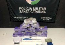 PM de Navegantes prende traficante com 6 quilos de maconha