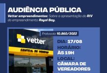 Audiência pública para apresentar RIV do empreendimento da Vetter é nesta quinta-feira (17)