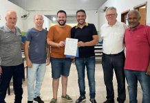 Prefeito Tiago Balt e vereadores assinam Ordem de Serviço para asfaltamento na escola São Brás
