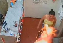 Mulher ateia fogo no marido dentro de bar