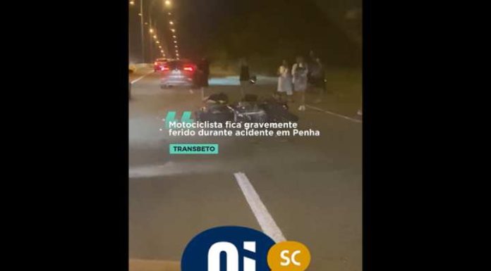 Motociclista fica gravemente ferido durante acidente em Penha