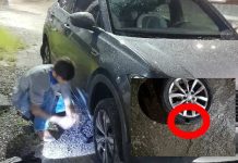 Buraco na Rua Abílio Borba em Piçarras arrebenta pelo menos 10 veículos na noite de terça