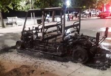 Bandido ataca e incendeia o quadriciclo da GM na praça Tamandaré