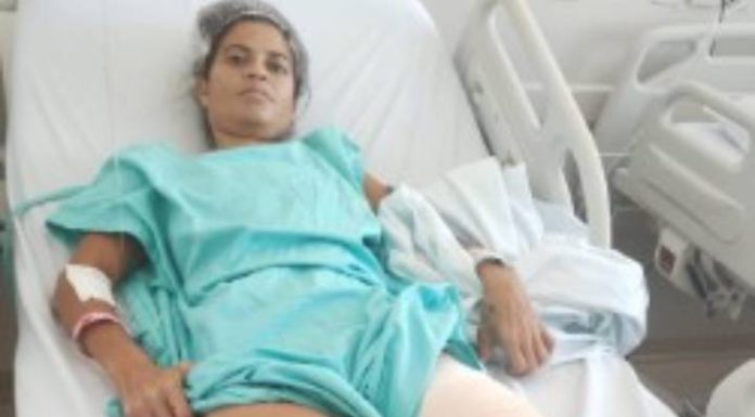 Mãe de seis filhos de Penha precisa de ajuda após acidente e amputação de perna