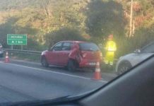 Engavetamento com cinco veículos deixa trânsito lento em Itapema