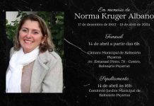 Norma Albano será sepultada neste domingo em Balneário Piçarras