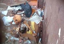 Ossada humana é encontrada em caçamba perto de cemitério