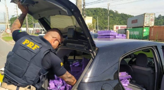 Perseguição termina com apreensão de 384 kg de maconha em Itajaí