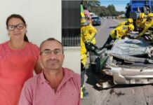 Casal morre esmagado por contêiner na BR-470