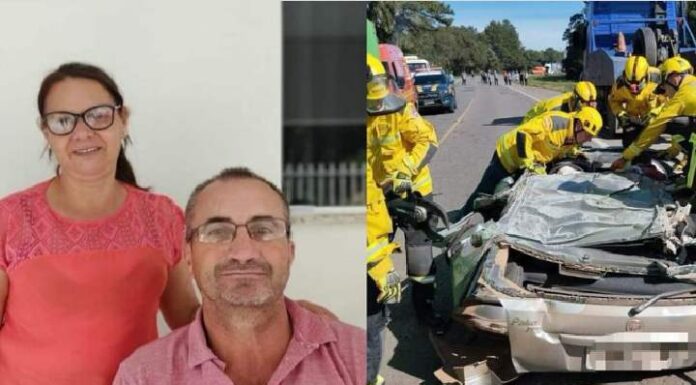 Casal morre esmagado por contêiner na BR-470