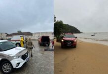 Cadáver é encontrado por populares na praia em Porto Belo