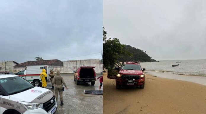 Cadáver é encontrado por populares na praia em Porto Belo