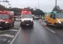 Acidente deixa uma pessoa morta e quatro feridas na BR-101