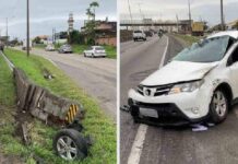 Moradora de Jaraguá do Sul sofre acidente na BR-101 em Barra Velha