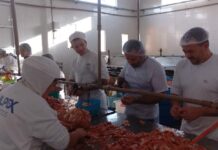 Gilberto Rodrigues visita empresa de beneficiamento de pescado em Penha