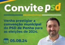 Convenção do PSD de Penha apresentará candidatos a prefeito e vereadores para estas eleições