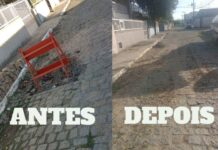 Prefeitura de Piçarras fecha buraco na Rua 230, um dia depois de reclamação do morador