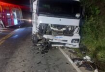 Motorista com a cabeça sangrando é socorrido em Luiz Alves