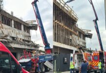 VIDEO 4 operários ficam feridos após queda de laje em Balneário Piçarras