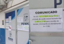 UBS de Armação, em Penha, estará fechada para reunião hoje e médico só a partir do dia 20