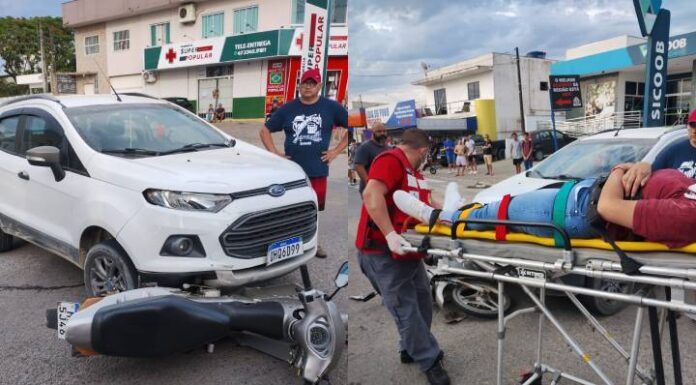 Bombeiros Voluntários de Penha socorrem vítima de acidente