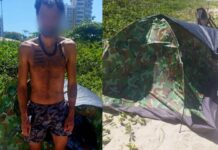 Foragido por assalto é preso em barraca na areia da praia de Piçarras