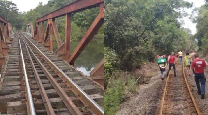 Mulher cai de ponte de ferro e fica presa por corda improvisada com cadarço em SC