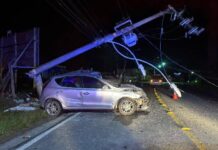 Motorista morre ao bater o carro contra um poste em Ilhota