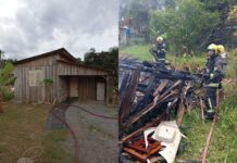 Incêndio destrói depósito de materiais nos fundos de residência no Itacolomi