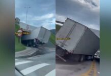 VÍDEO: Caminhão fica preso em túnel no bairro Casa Branca em Itapema